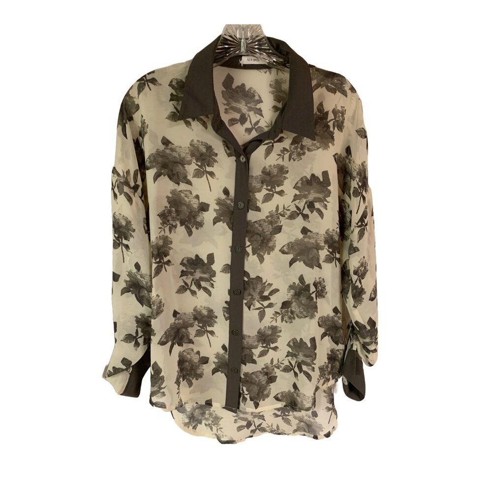 Blu Pepper Sheer Floral Blouse size L